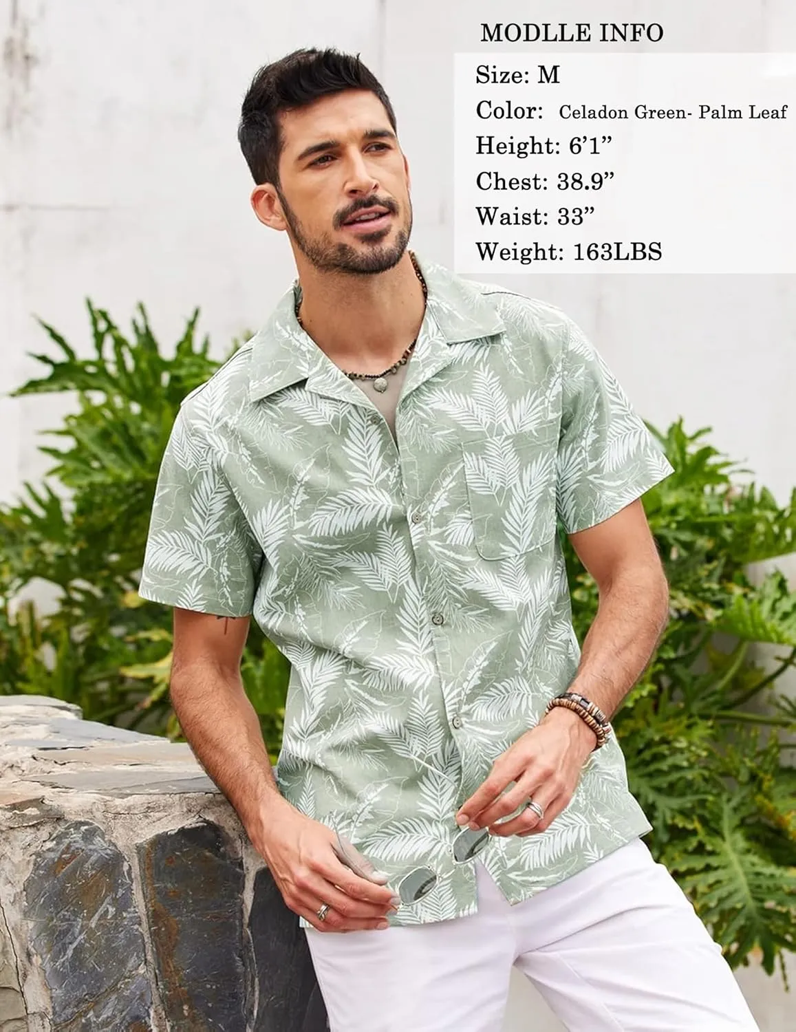COOFANDY Men's Hawaiian Floral Shirts Cotton Linen Button Down Tropical Holiday Beach Shirts