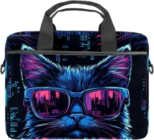 Cool Cats with Blue and Green Eyes Laptop Bag Case Computer Sleeve Shoulder Messenger Bag for Work School