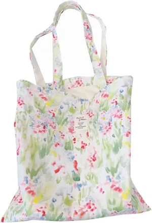 Cotton Canvas Tote Bag Reusable Soft Grocery Cloth Bag Floral Shoulder Bag for Beach Travel Shopping