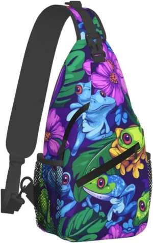 Crossbody Bags For Women Men Cartoon Anime Frog Sling Backpack Chest Shoulder Bag Gym Cycling Travel Hiking Daypack