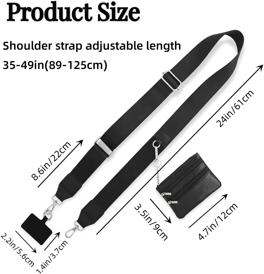 Crossbody Body Phone Holder for Women, New Phone Strap with Zippered Pouch, Adjustable Crossbody Strap