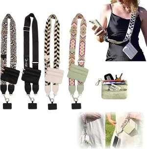 Crossbody Body Phone Holder for Women, New Phone Strap with Zippered Pouch, Adjustable Crossbody Strap