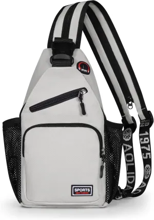 Crossbody Sling Bag for Men & Women Backpack with Earphone Hole Multipurpose Shoulder Bag Daypack for Travel Hiking