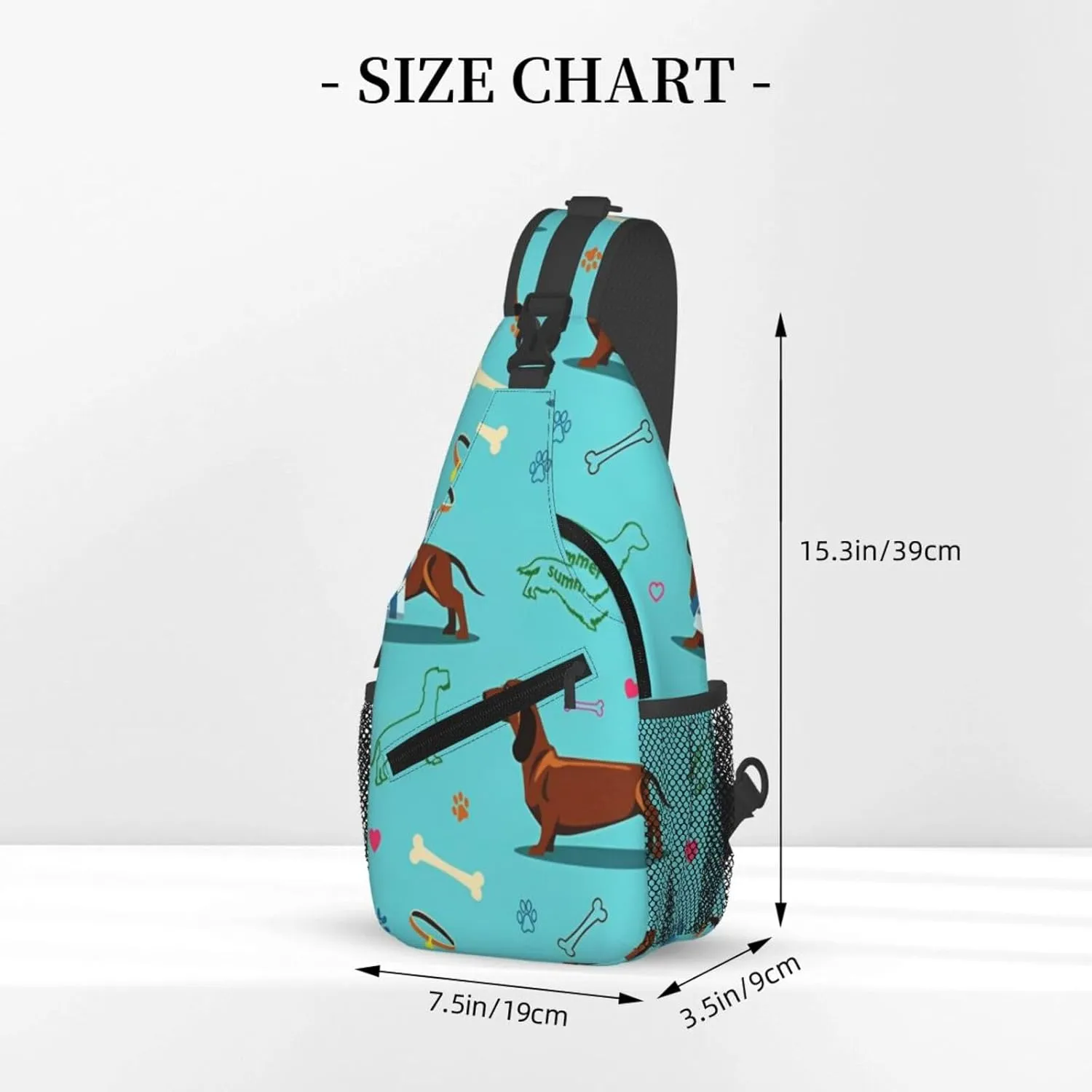 Crossbody Sling Bag for Men Women, Dachshund Dog Sling Backpack Shoulder Chest Bag, Anti Theft Travel Hiking Daypacks