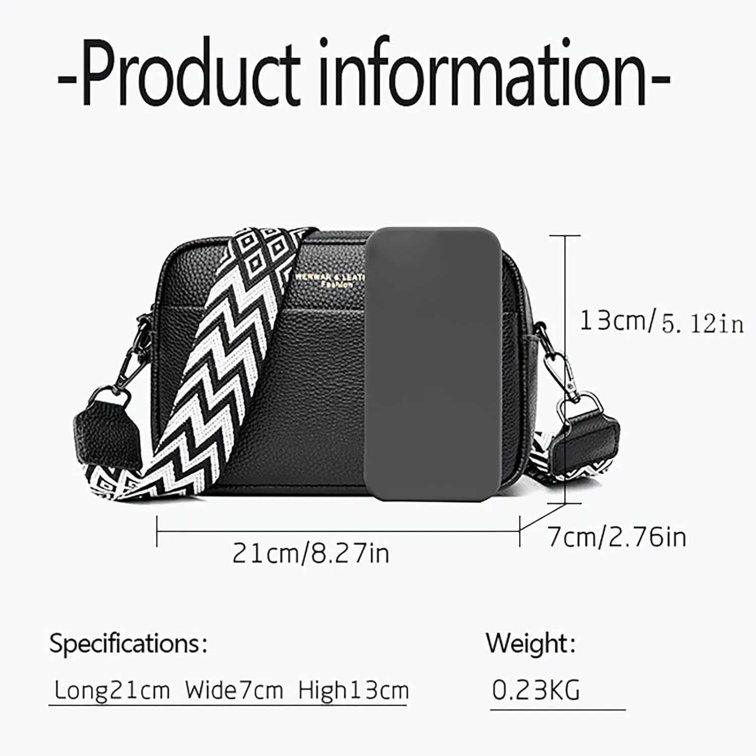 Crossbody Waterproof Trendy Bag for Men Women Cell Phone Chest Bags for Travel Work Gym Handbag with Zipper
