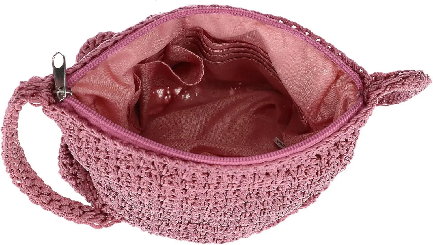 CTM® Women's Crochet Crossbody Handbag, Rose