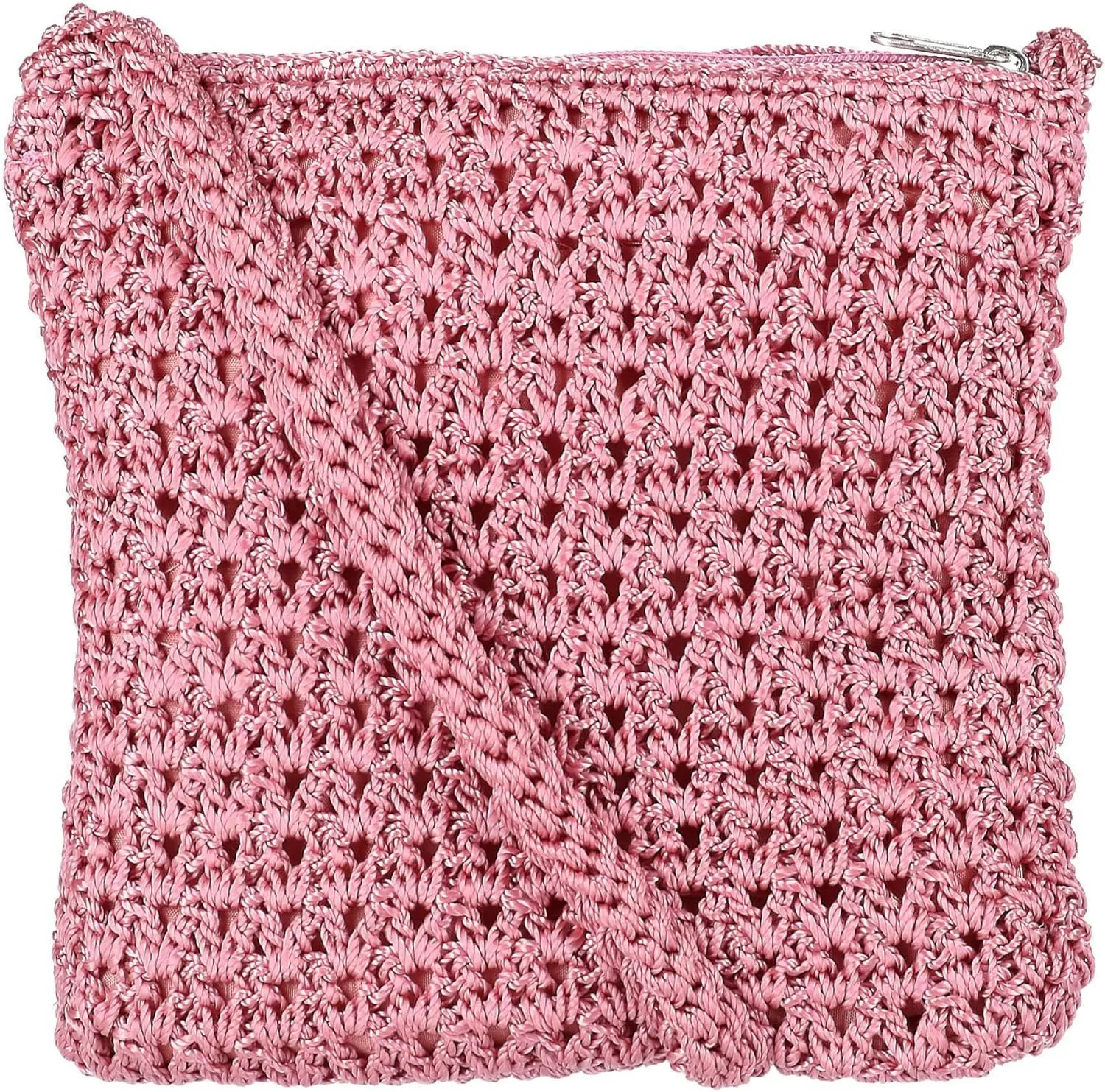 CTM® Women's Crochet Crossbody Handbag, Rose