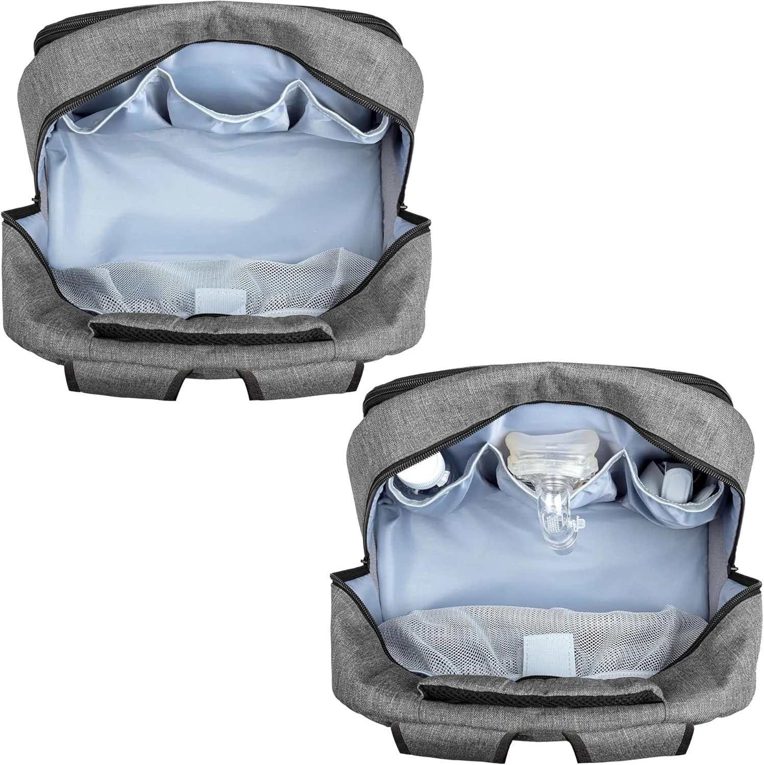 CURMIO CPAP Travel Backpack - Compatible for ResMed AirSense & Philips System One, Carry On Bag for CPAP Machine & Supplies, Gray, Patent Design