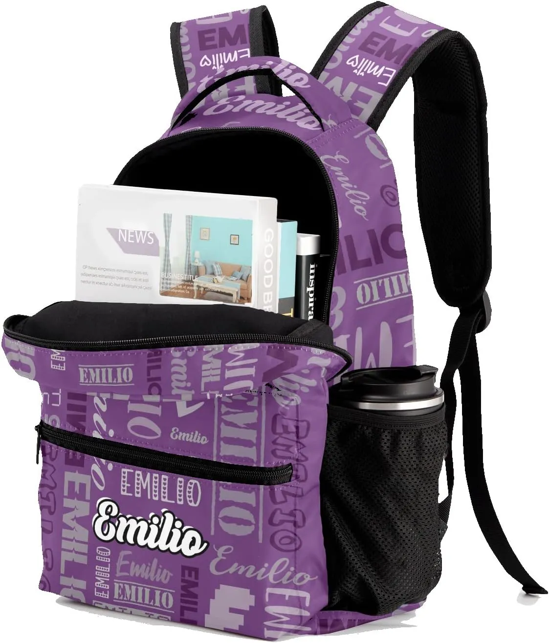 Custom Backpack School Bag for Girls Boys Kids, Personalized Bookbag with Name, Customize Elementary Book Bag Back Pack, Fashion, Waterproof, Adjustable Shoulder Straps, 1 Pack