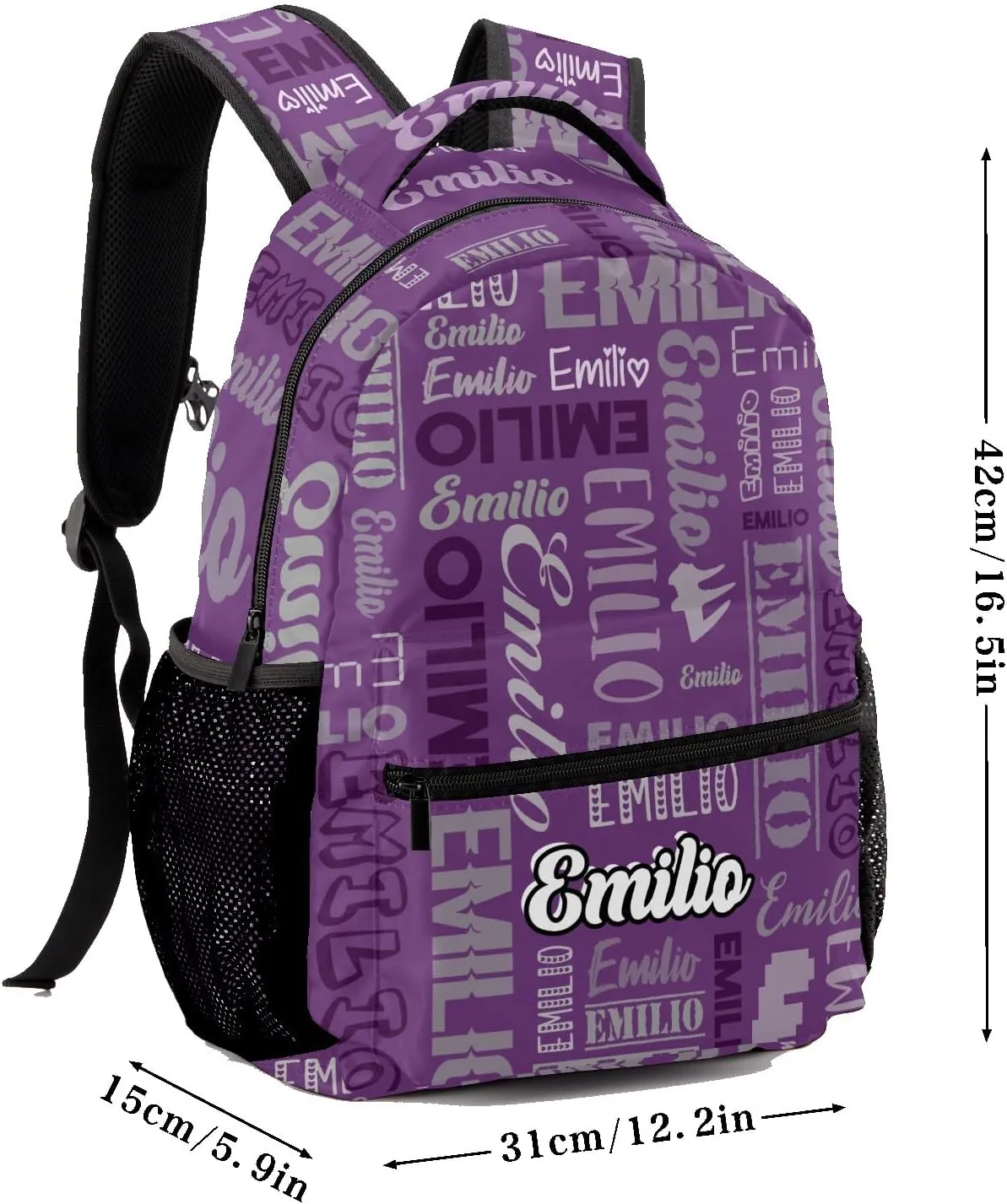 Custom Backpack School Bag for Girls Boys Kids, Personalized Bookbag with Name, Customize Elementary Book Bag Back Pack, Fashion, Waterproof, Adjustable Shoulder Straps, 1 Pack