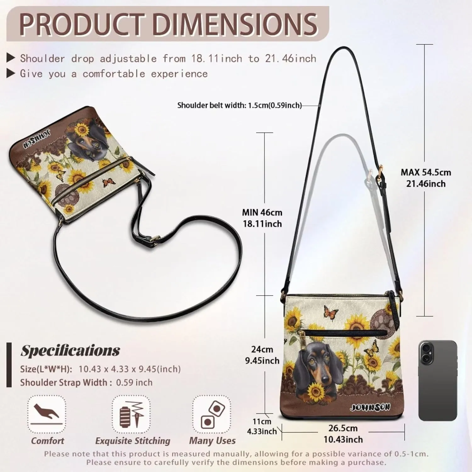 Customized Crossbody Bag for Women Leather Crossbody Purse Handbag Shoulder Bag for Shopping Dating