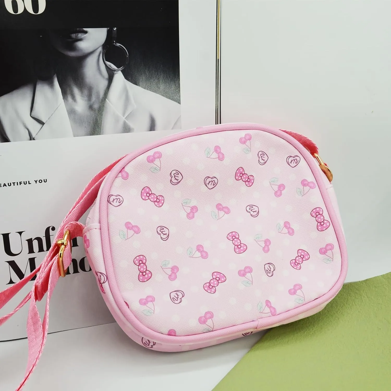 Cute Kitty Cat Crossbody Bag with Adjustable Shoulder Strap and Bracelet Charm Handbag Wallet Purse Shoulder Bag Coin Pouch