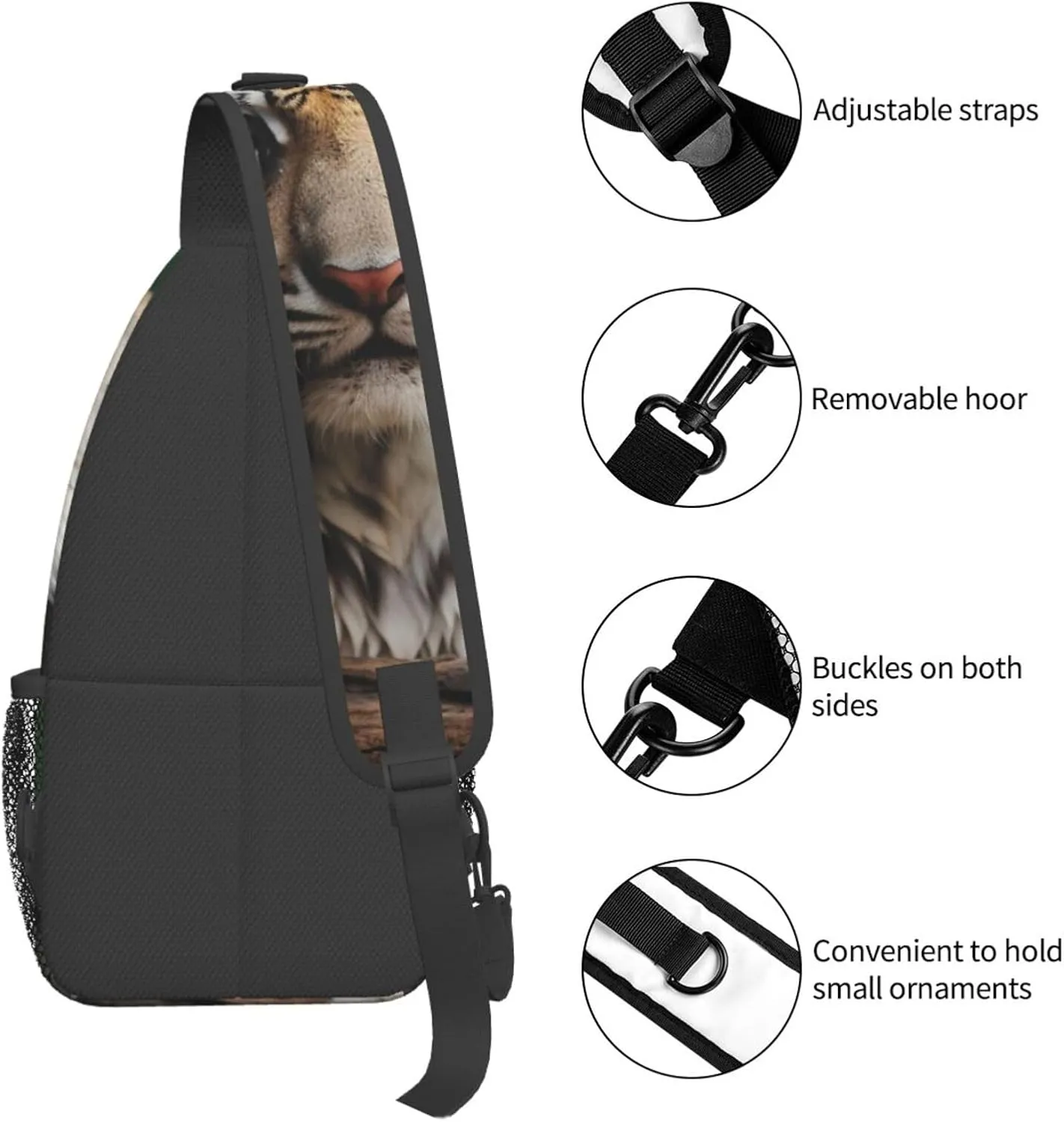 Cute Leopard Sling Bag Backpack For Men Cross Chest Bag Crossbody Shoulder Bag Travel Hiking Daypack