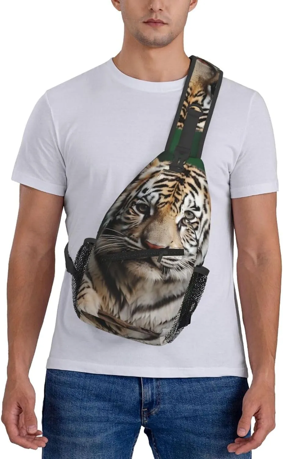Cute Leopard Sling Bag Backpack For Men Cross Chest Bag Crossbody Shoulder Bag Travel Hiking Daypack