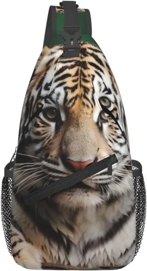 Cute Leopard Sling Bag Backpack For Men Cross Chest Bag Crossbody Shoulder Bag Travel Hiking Daypack