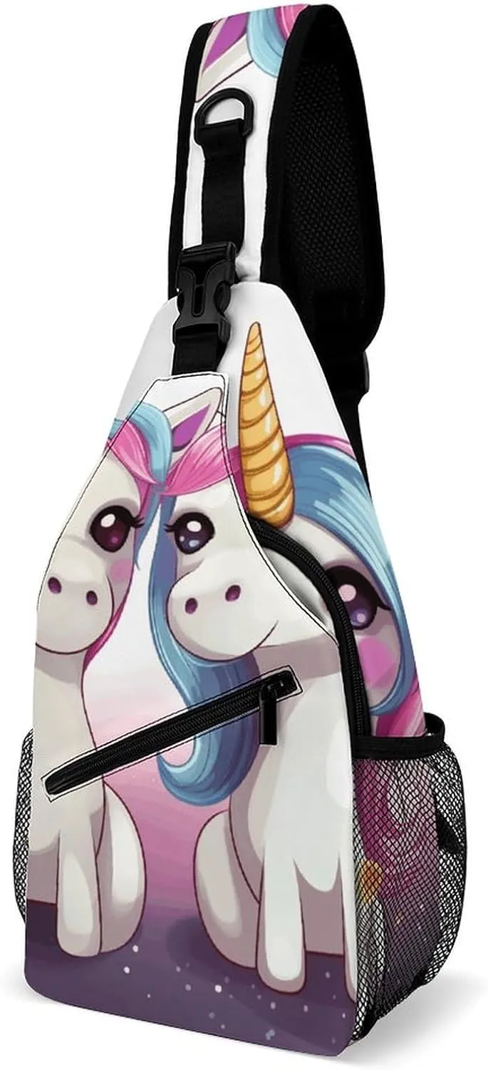 Cute Pony Crossbody Sling Bag for Men Hiking Backpack Travel Chest Bag Man Purse Shoulder Bags Daypack
