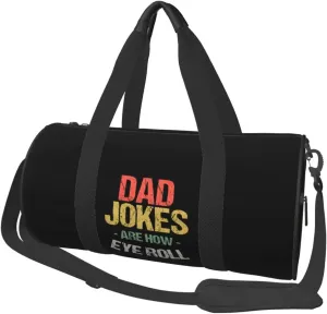 Dad Jokes Are How Eye Roll Duffel Bag Unisex-Adult Gym Duffel Bag Travel Bag Drawstring Backpack Lightweight Carryon Gymbag For Men/Women
