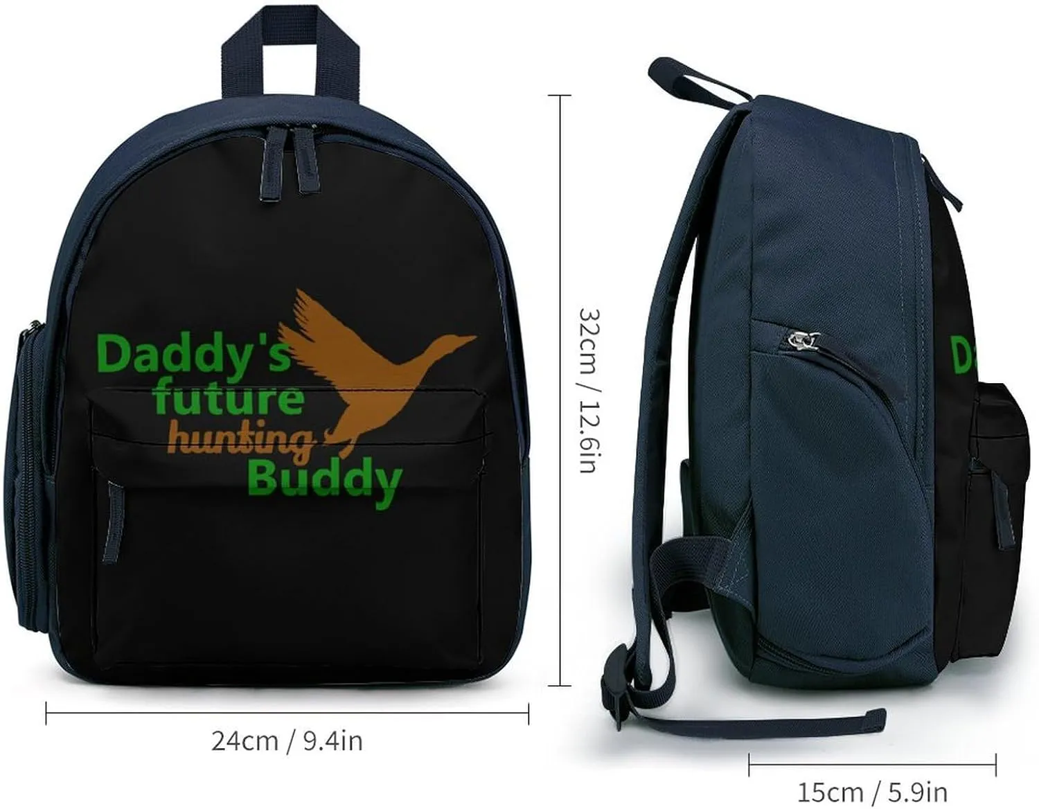 Daddy's Future Hunting Buddy Simple Backpack Lightweight Cute Printing Shoulder Bag Family Travel Blue-style