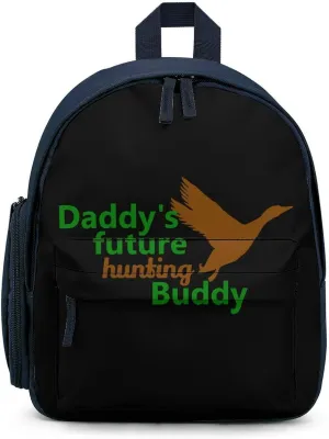 Daddy's Future Hunting Buddy Simple Backpack Lightweight Cute Printing Shoulder Bag Family Travel Blue-style