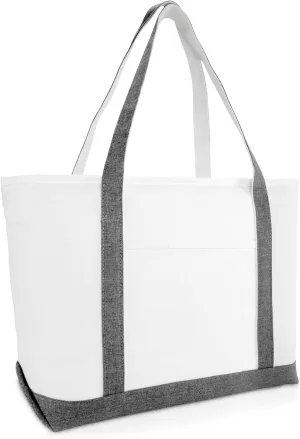 DALIX Daily Shoulder Tote Bag Premium Cotton in Gray