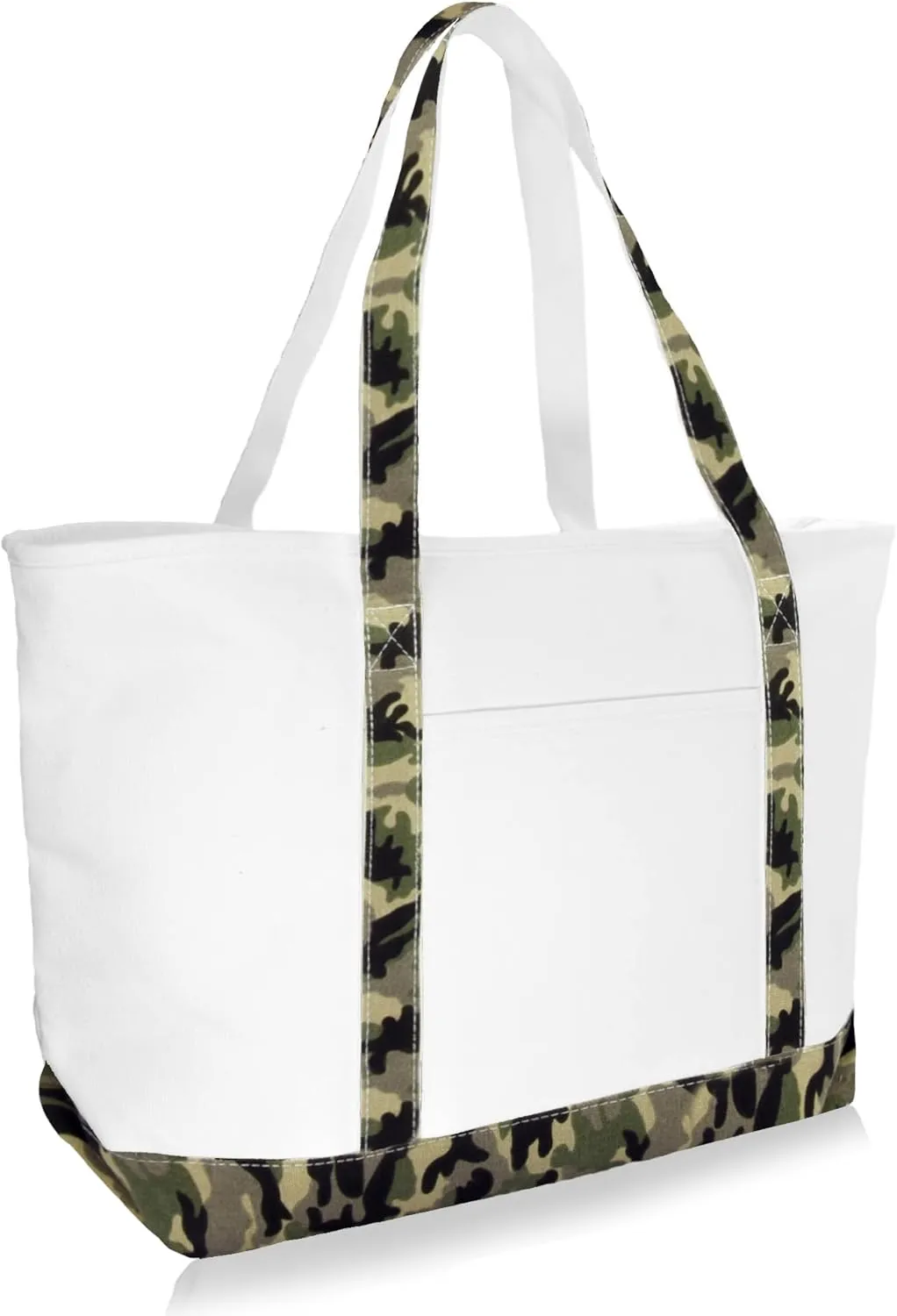 DALIX Daily Shoulder Tote Bag Premium Cotton in Green Camouflage