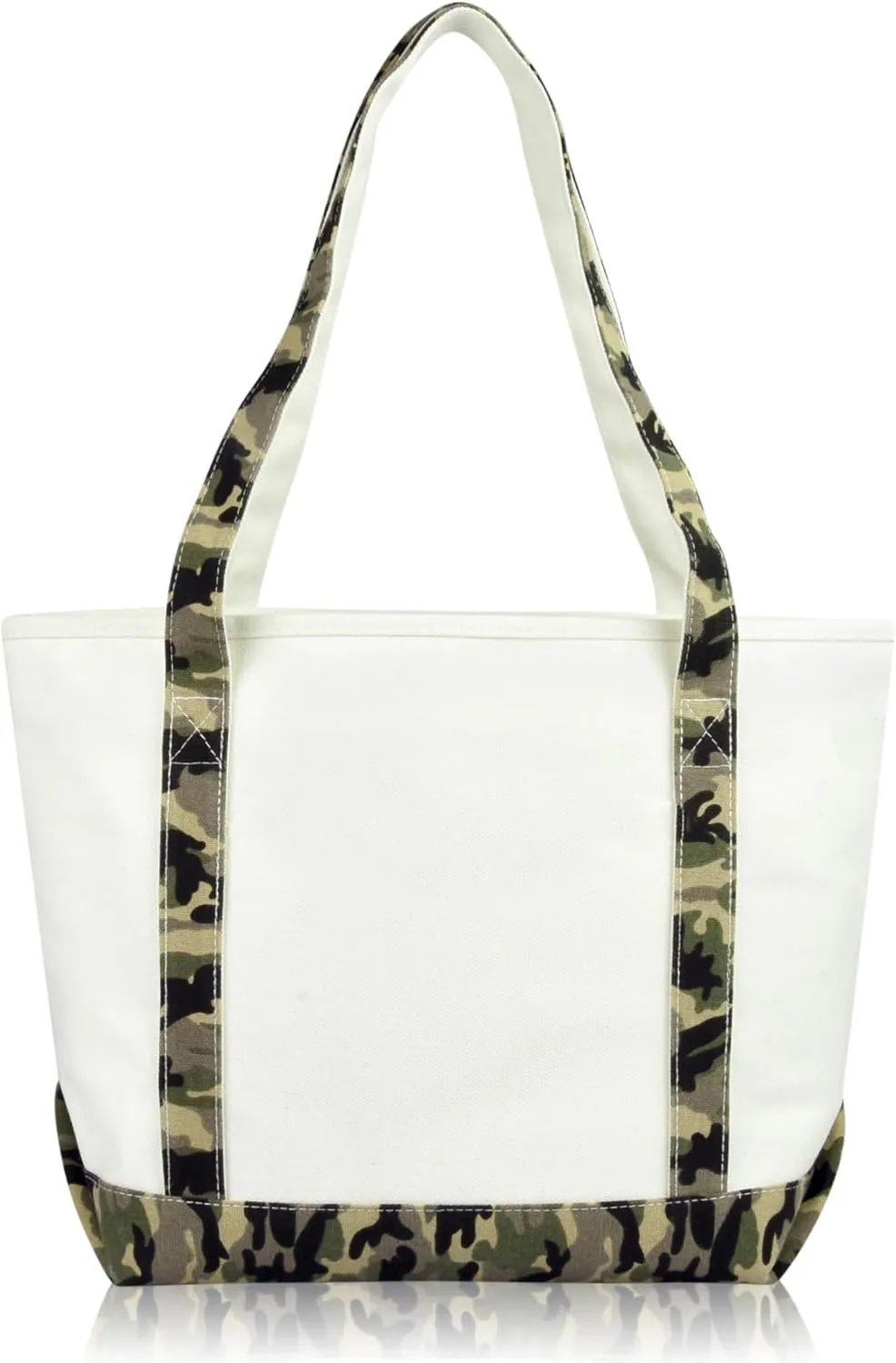 DALIX Daily Shoulder Tote Bag Premium Cotton in Green Camouflage