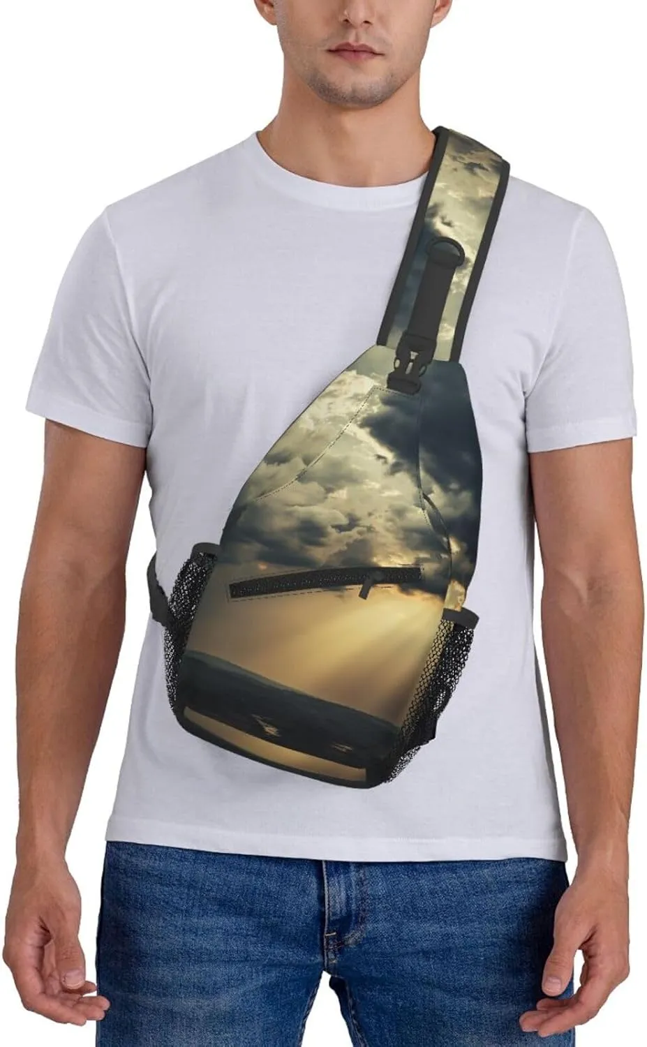 Dark Clouds Sling Bag Backpack For Men Cross Chest Bag Crossbody Shoulder Bag Travel Hiking Daypack