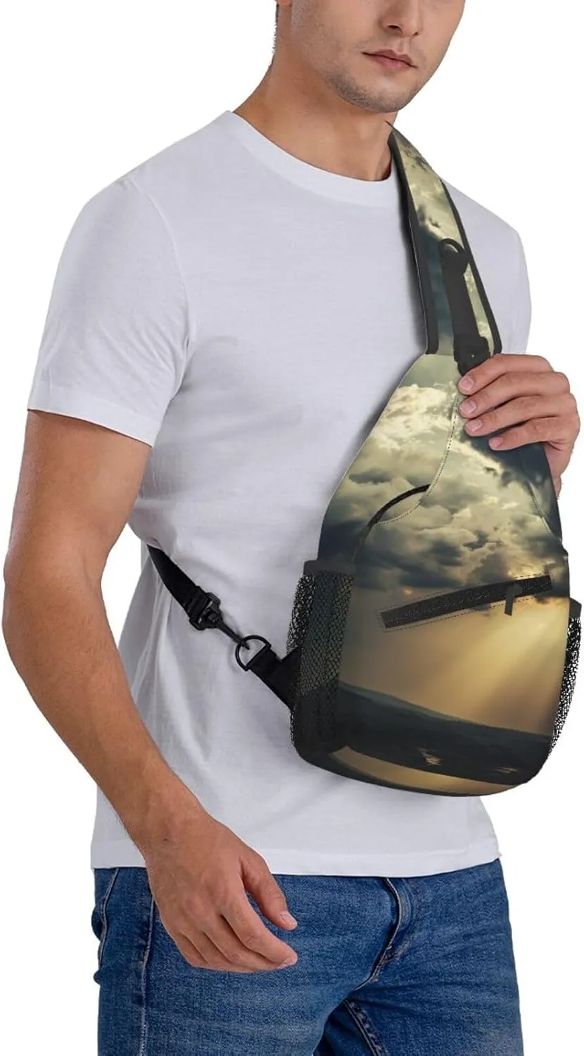 Dark Clouds Sling Bag Backpack For Men Cross Chest Bag Crossbody Shoulder Bag Travel Hiking Daypack