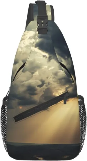 Dark Clouds Sling Bag Backpack For Men Cross Chest Bag Crossbody Shoulder Bag Travel Hiking Daypack