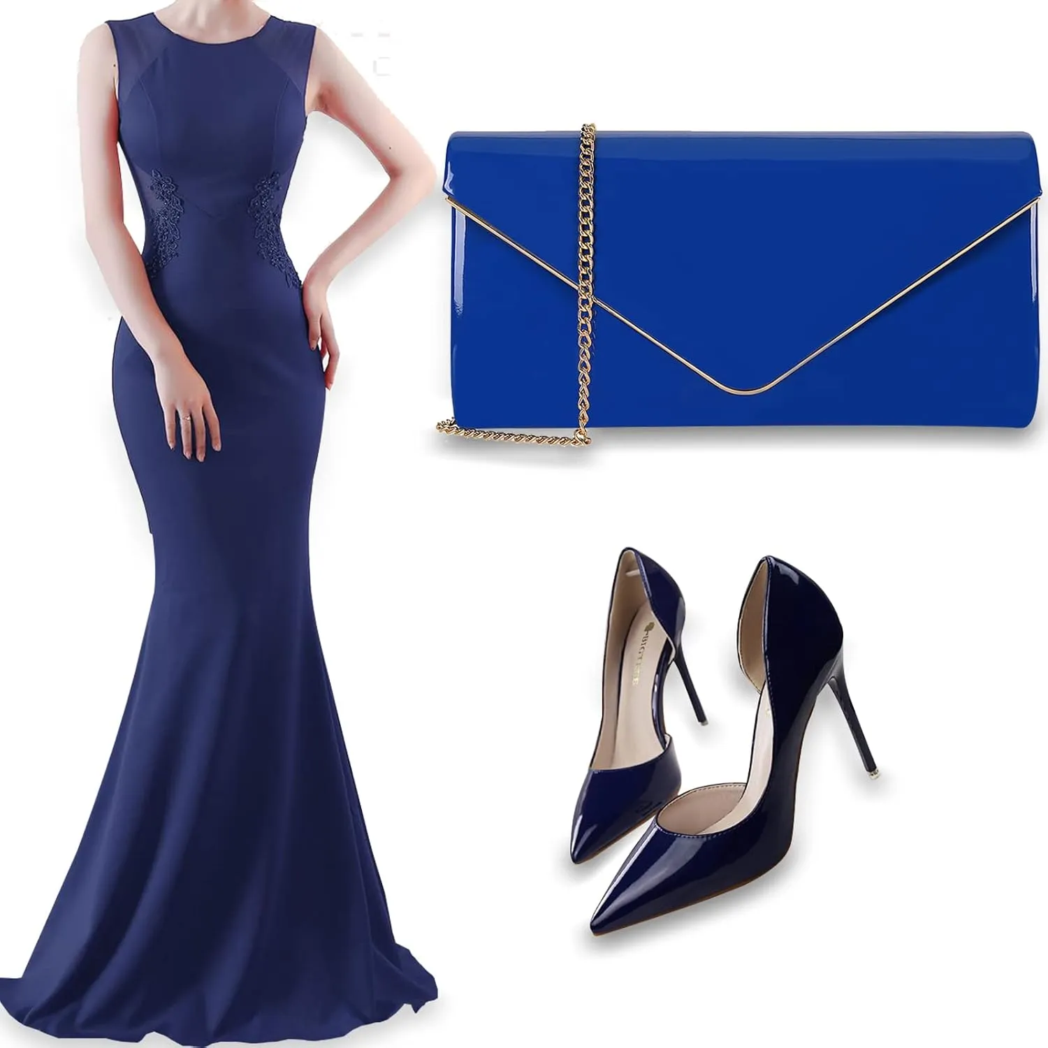 Dexmay Patent Leather Envelope Clutch Purse Shiny Candy Foldover Clutch Evening Bag for Women