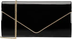 Dexmay Patent Leather Envelope Clutch Purse Shiny Candy Foldover Clutch Evening Bag for Women