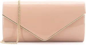 Dexmay Patent Leather Envelope Clutch Purse Shiny Candy Foldover Clutch Evening Bag for Women
