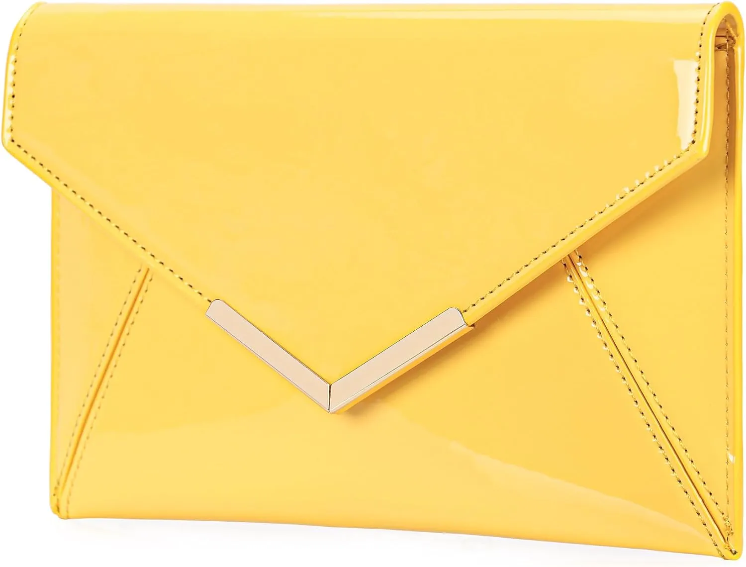 Dexmay Women Envelope Clutch Handbag Patent Leather Pouch Foldover Dress Purse