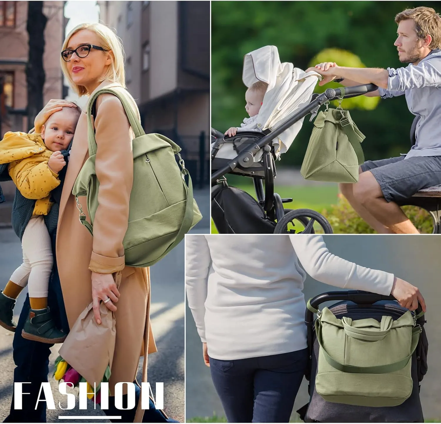Diaper Bag Tote Large Travel Fashion Crossbody For Monther,Mommy Bags Outdoor Handbags With Insulated Bag And Changing Pad
