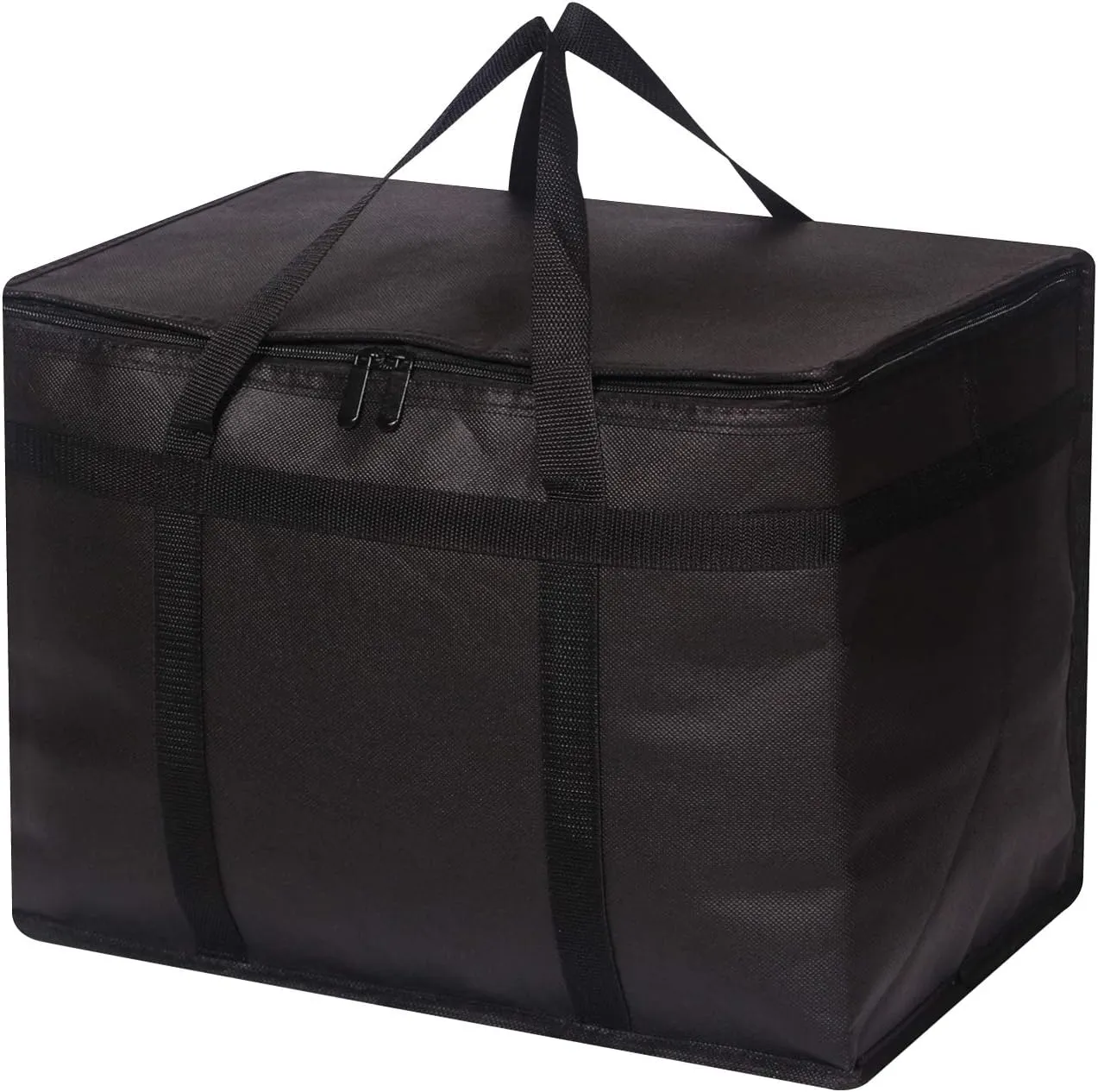 DIOMMELL XL Insulated Reusable Grocery Bags with Sturdy Zipper Reinforced Bottom & Handles, Foldable Washable Heavy Duty Cooler Totes for Hot or Cold Food Delivery, Groceries, Travel, Shopping