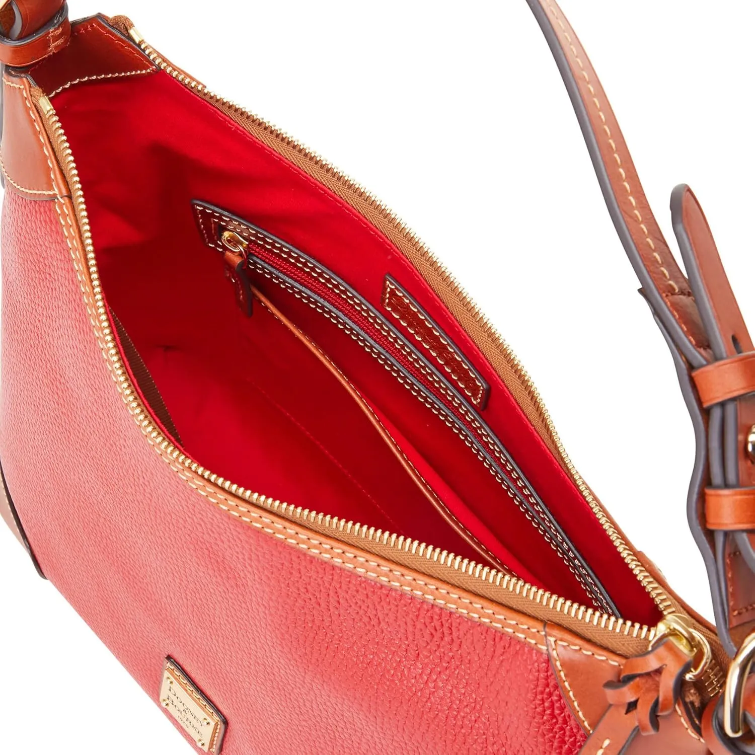 Dooney & Bourke Women's Hobo Shoulder Bag in Pebble Grain Leather, Large Handbag with Adjustable Shoulder Strap