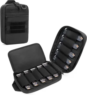 DSLEAF Tactical Pistol Magazine Storage Bag, MOLLE Mag Pouch Hold Up to 10x Most Single/Double Stack Magazines (Patent Design)