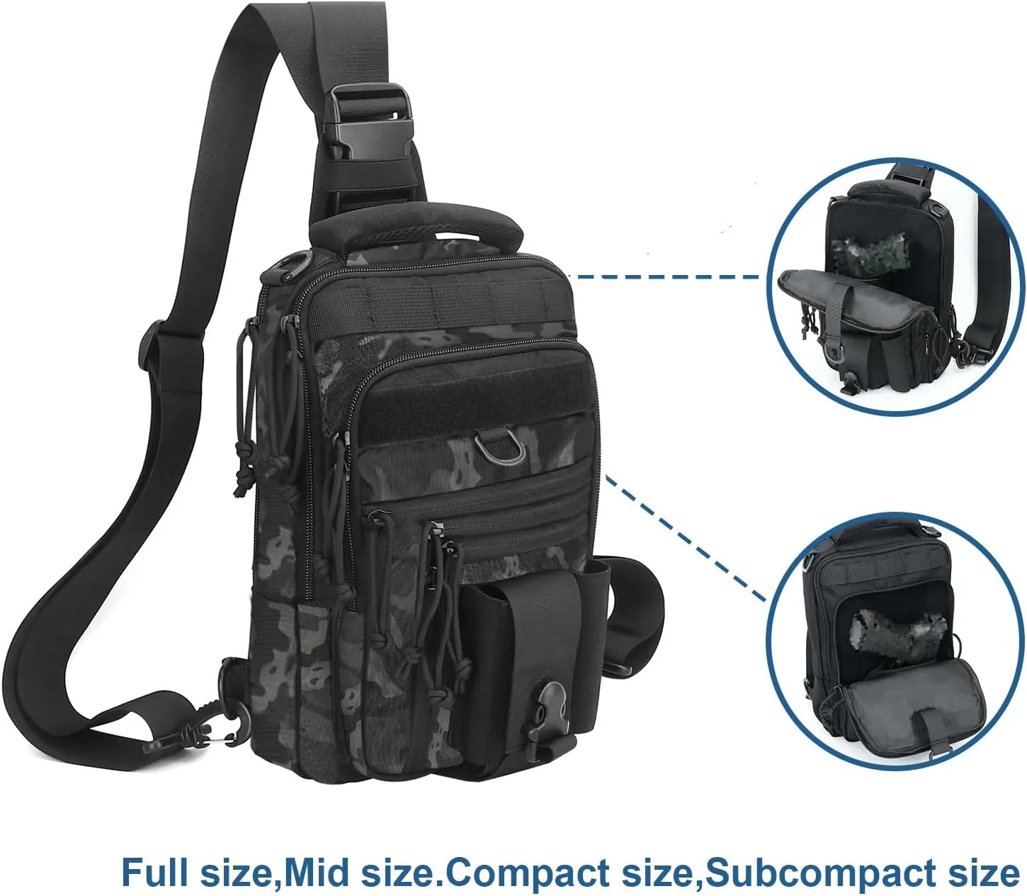 Dual Pistol Holster Chest Bag Concealed Carry Sling Crossbody Tactical Gun Convertible Backpack Shooting Hunting