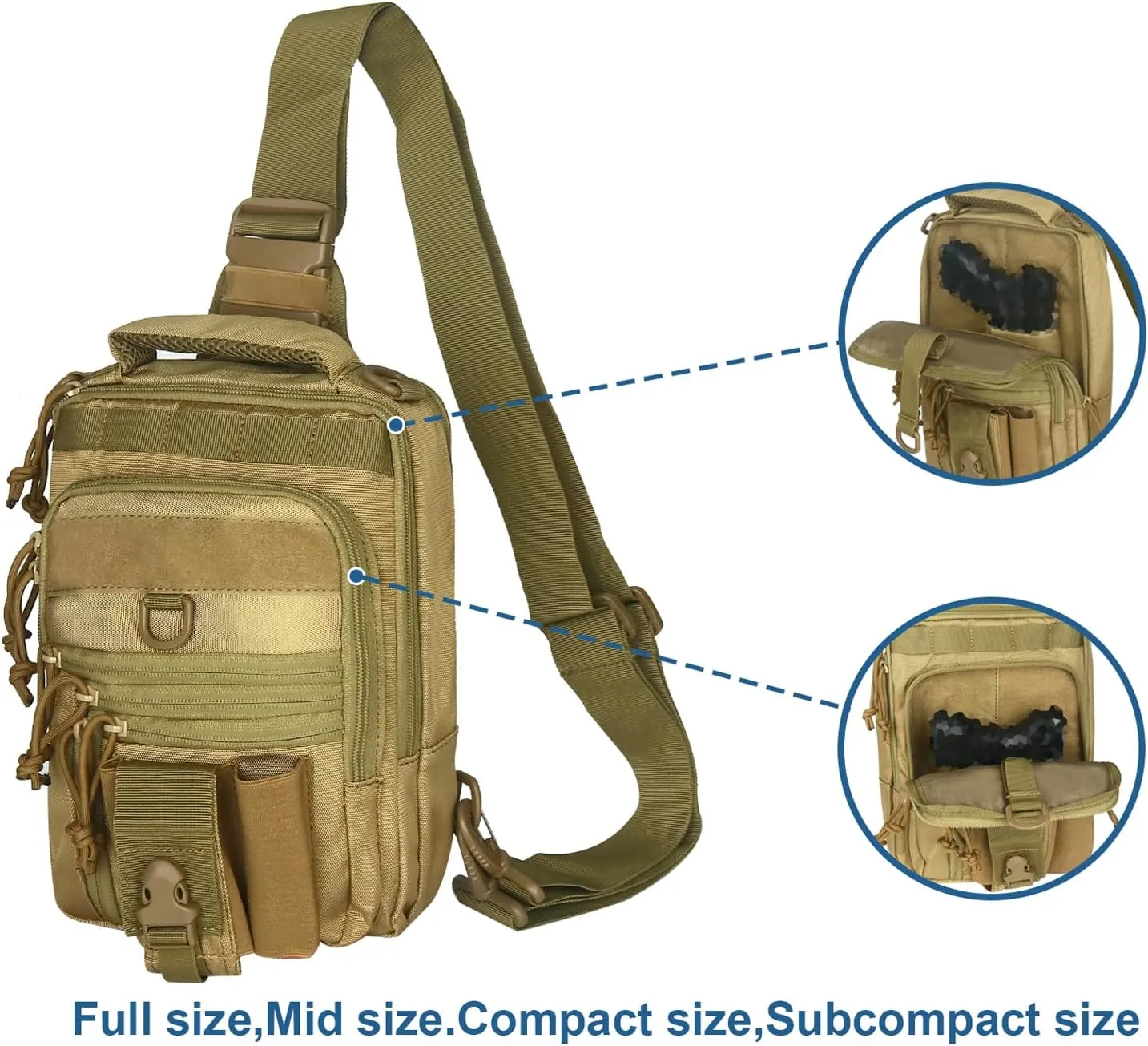 Dual Pistol Holster Chest Bag Concealed Carry Sling Crossbody Tactical Gun Convertible Backpack Shooting Hunting