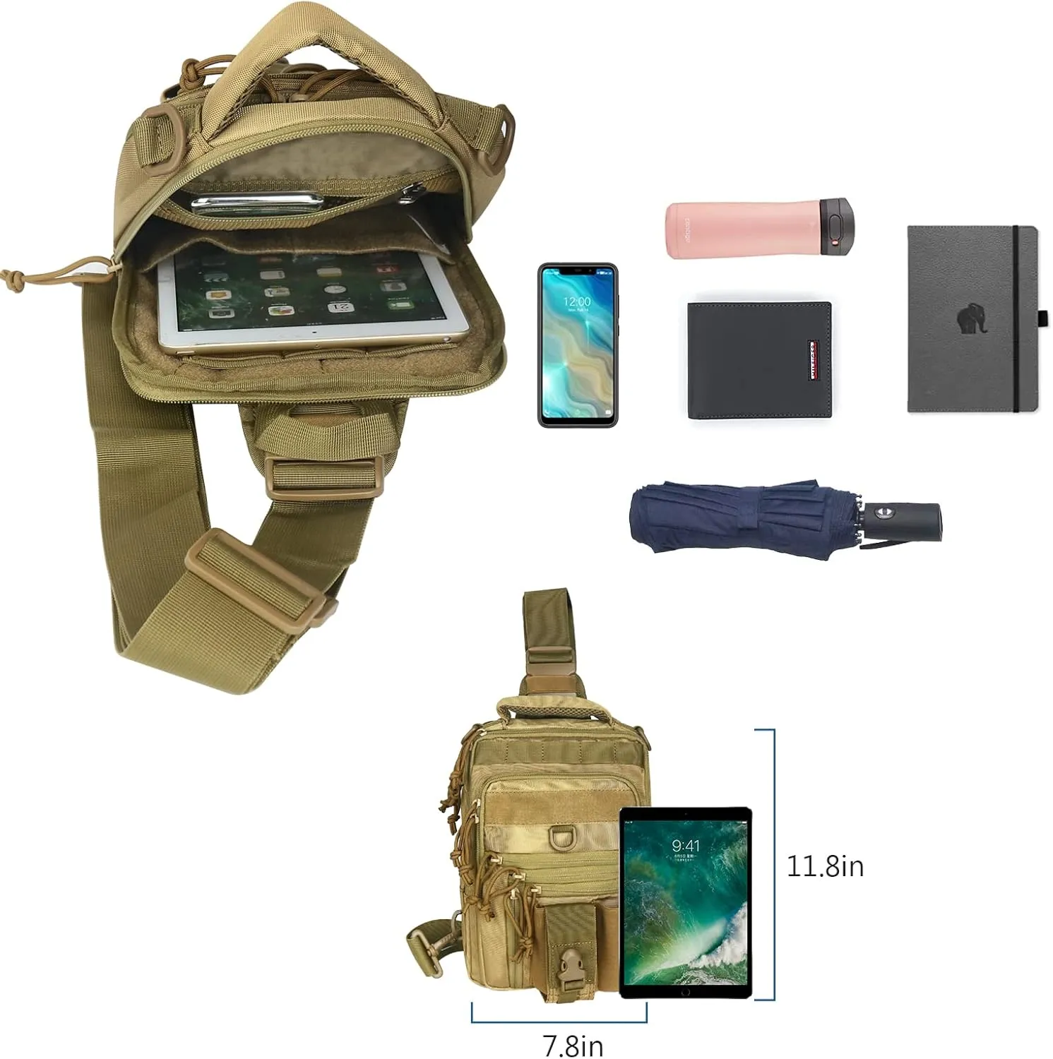 Dual Pistol Holster Chest Bag Concealed Carry Sling Crossbody Tactical Gun Convertible Backpack Shooting Hunting