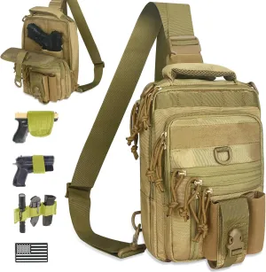 Dual Pistol Holster Chest Bag Concealed Carry Sling Crossbody Tactical Gun Convertible Backpack Shooting Hunting