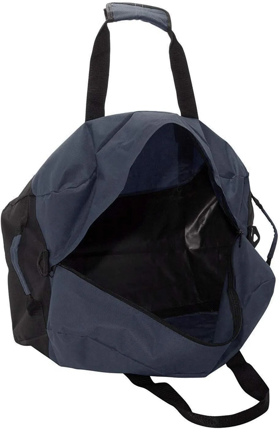 Duffle Gym Bag, Heavy Duty Travel Carry-On Clothing Work Out Bag (Navy - Large 21" x 11" x 11")