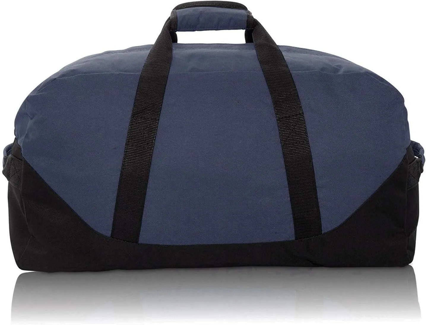 Duffle Gym Bag, Heavy Duty Travel Carry-On Clothing Work Out Bag (Navy - Large 21" x 11" x 11")
