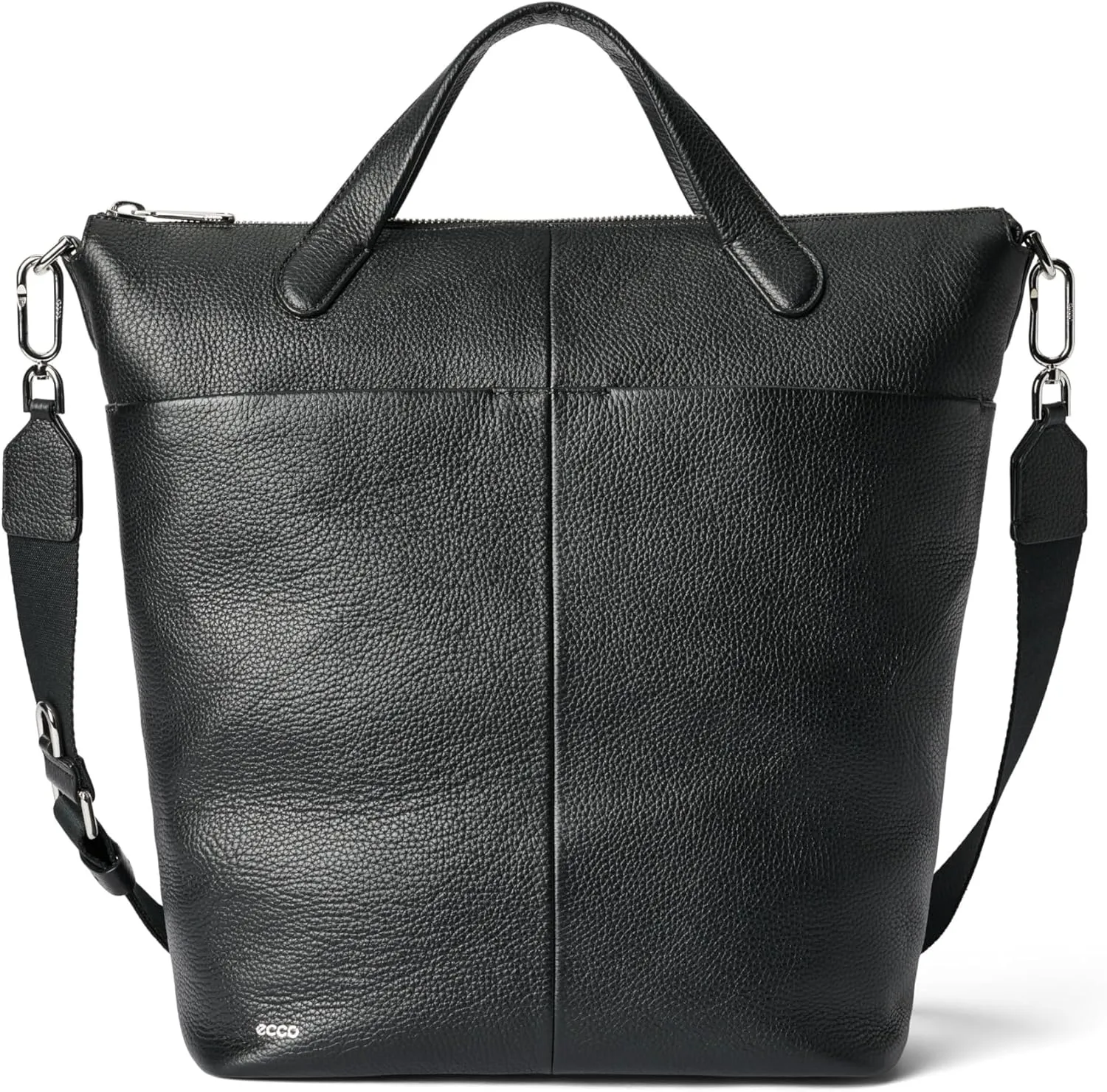 ECCO Large Tote Travel, Black Pebbled Leather