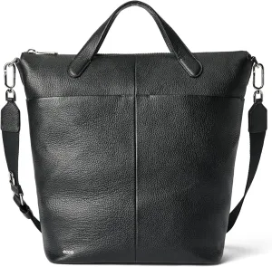 ECCO Large Tote Travel, Black Pebbled Leather