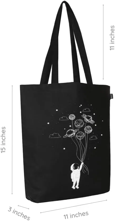 Ecoright Tote Bag for Women with Zipper, Small Tote Bag, Canvas Bag, Reusable Cotton Bag for Beach, Grocery, School & Work