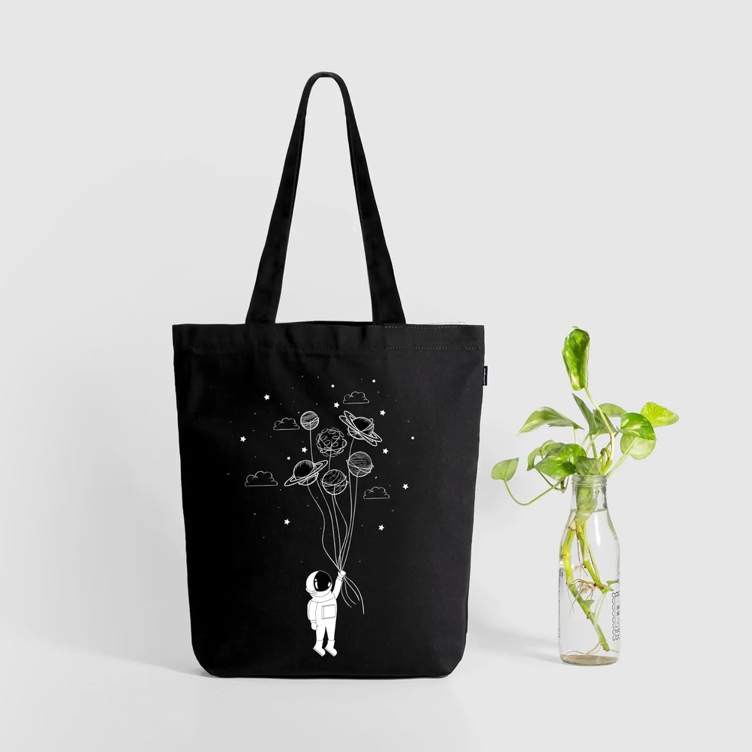 Ecoright Tote Bag for Women with Zipper, Small Tote Bag, Canvas Bag, Reusable Cotton Bag for Beach, Grocery, School & Work