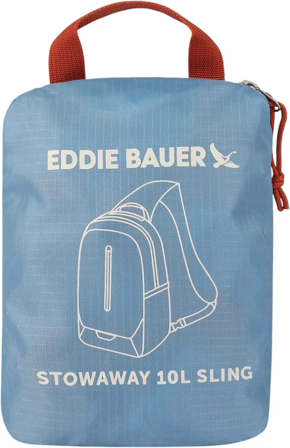 Eddie Bauer Stowaway Packable 10L Sling 3.0 Made from Polyester with Lightly Padded Shoulder Strap, Coast Blue