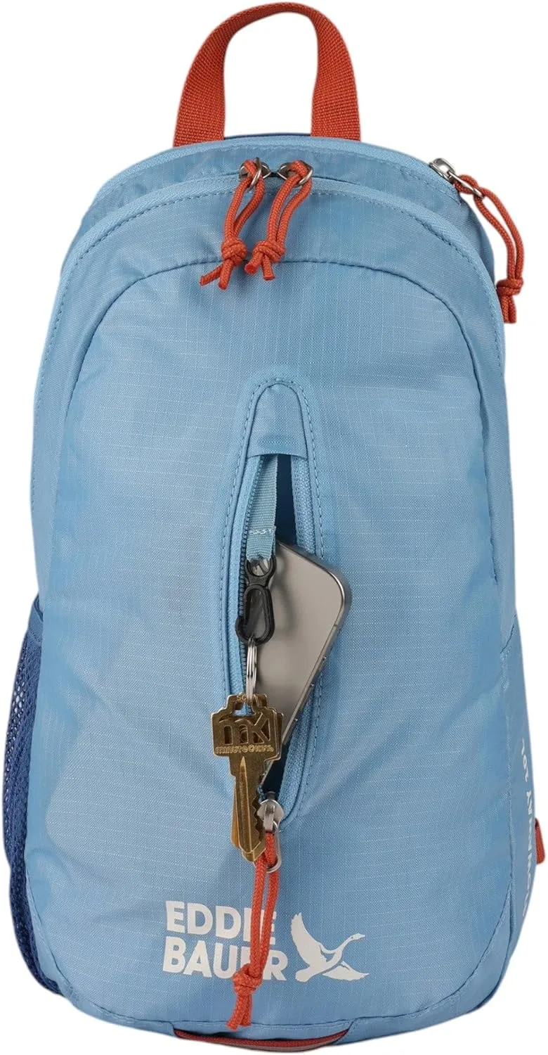 Eddie Bauer Stowaway Packable 10L Sling 3.0 Made from Polyester with Lightly Padded Shoulder Strap, Coast Blue