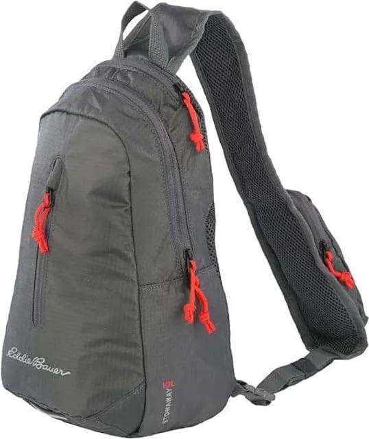 Eddie Bauer Stowaway Packable 10L Sling 3.0 Made from Polyester with Lightly Padded Shoulder Strap, Dark Smoke